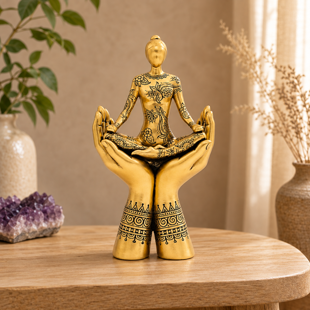 Statuette Méditation – Entre les mains de la sérénité