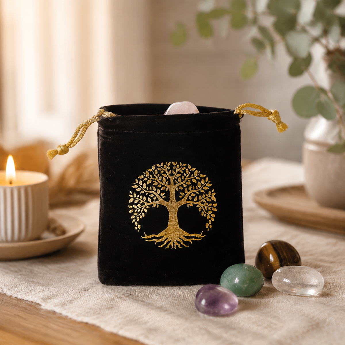 Pochette en velours Arbre de Vie