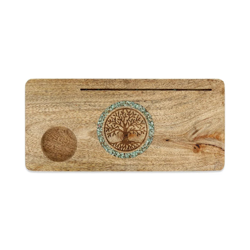 Porte-carte Arbre de vie et Amazonite