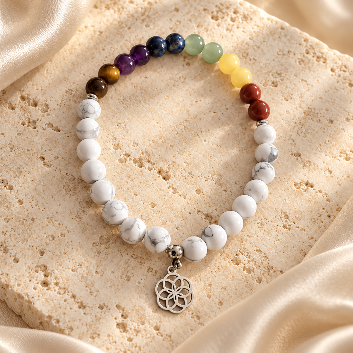 Bracelet Howlite & Chakra
