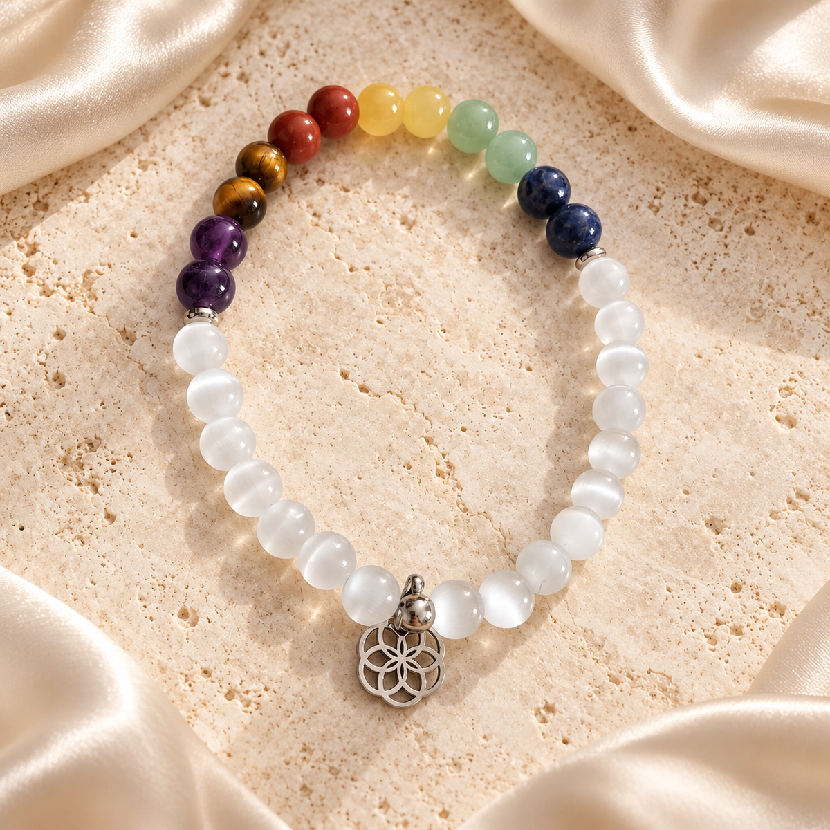 Bracelet Sélénite & Chakra