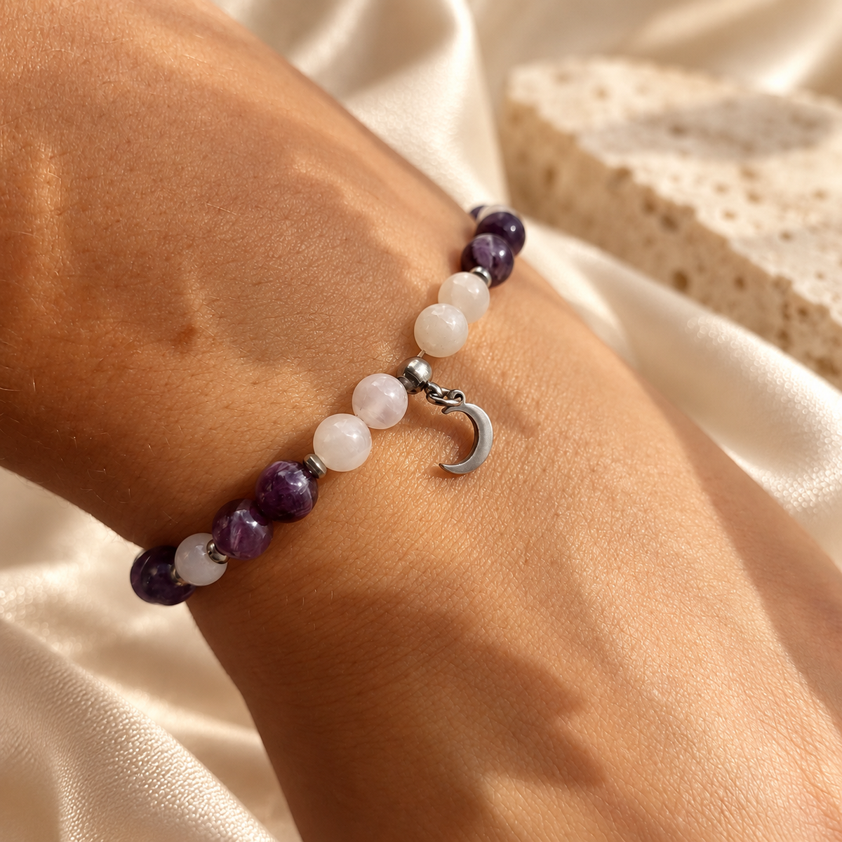 Bracelet Améthyste & Pierre de Lune
