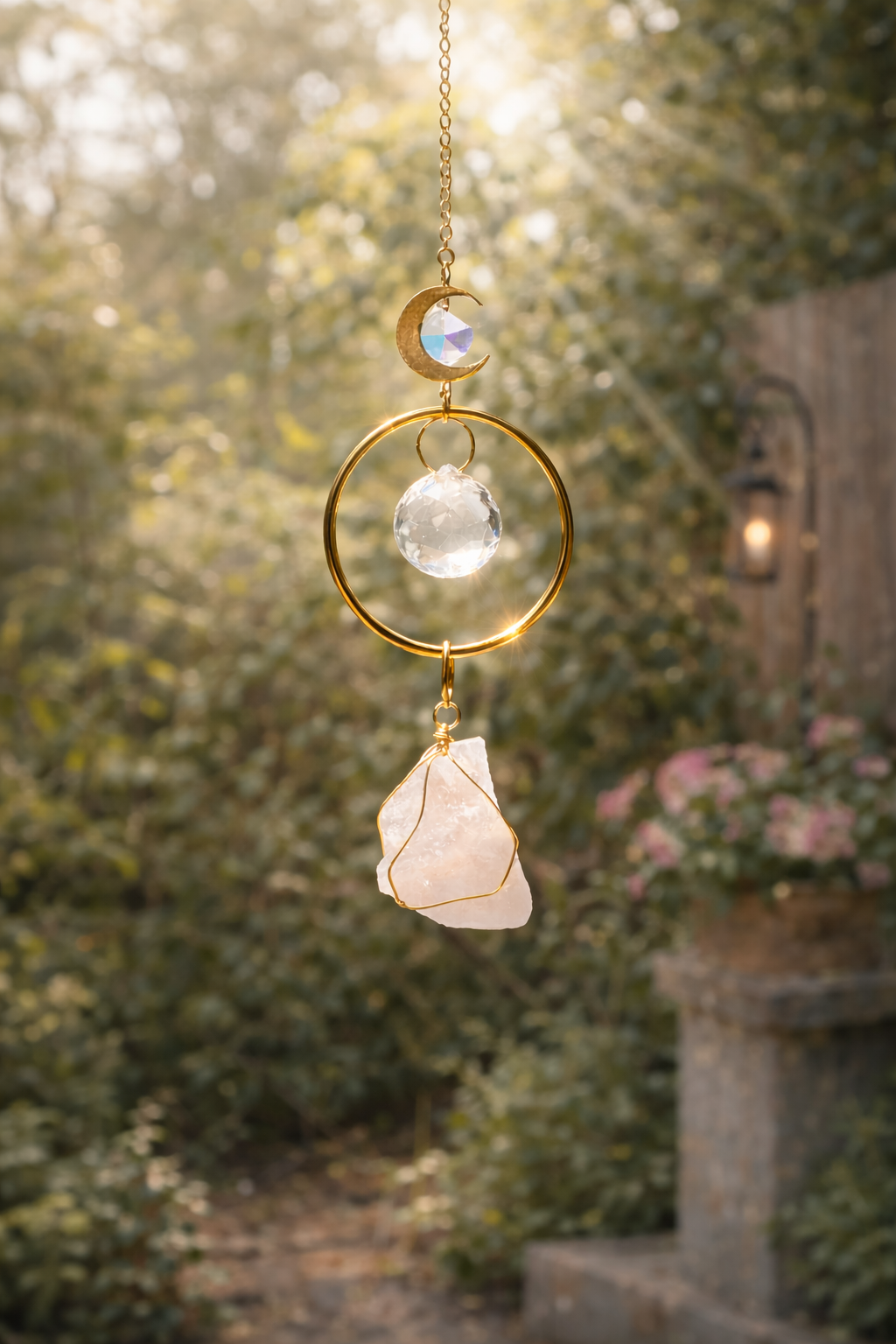 Attrape-lumière Lunaire & Quartz Rose